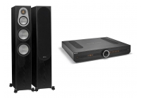 Стереокомплект Monitor Audio Silver series 300 6G Black Oak + Roksan Attessa Streaming Amplifier Black